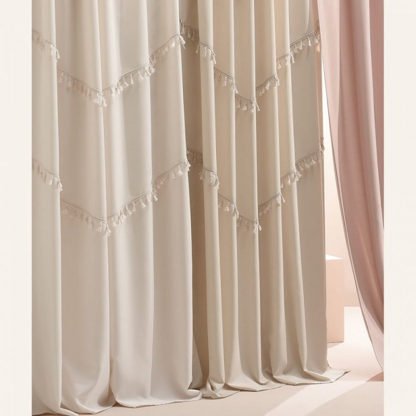 Svetlo krem zavesa CHLOE z visečim grommetom 140x250 cm
