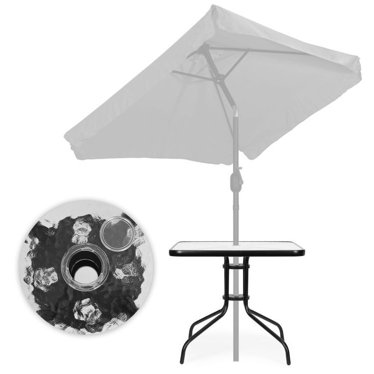 Záhradný stôl 80 cm sklenený