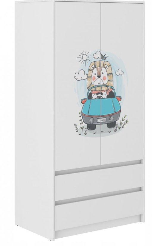 Kindergarderobe mit einem schönen kleinen Löwen 180x55x90 cm