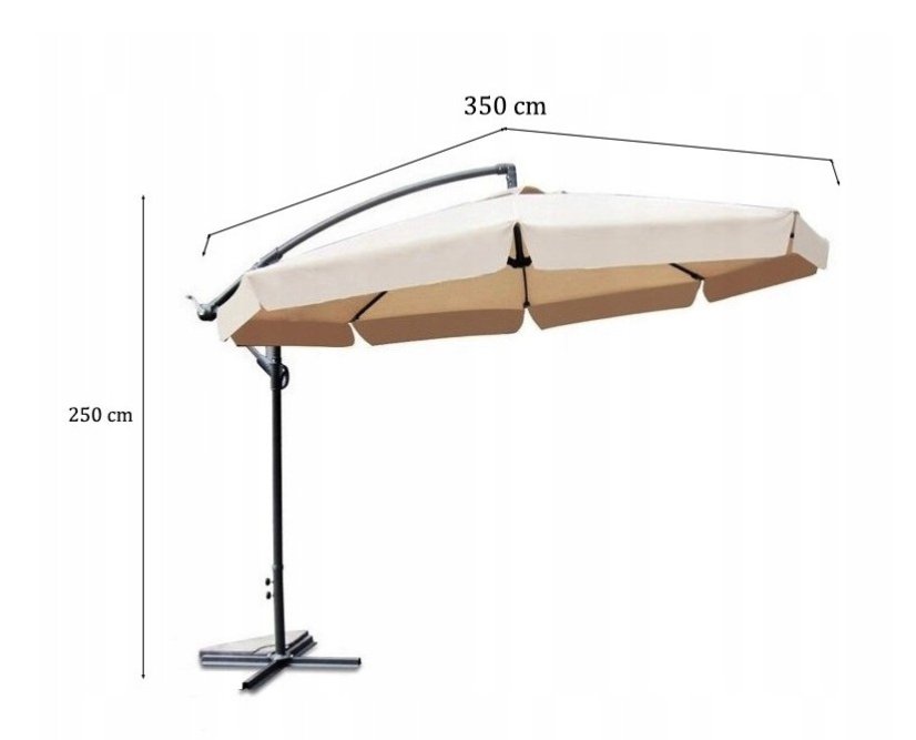 Veľký záhradný slnečník so stojanom CAPPUCINO