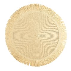 Covoraș rotund în stil boho cu franjuri - set de masă 38 cm