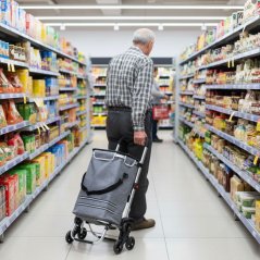 2in1 faltbarer Einkaufswagen mit 30 l Thermotasche