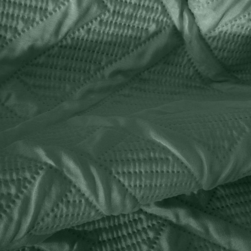 Модерно покривало за легло с модел в зелено