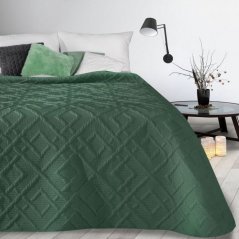 Modern ágytakaró zöld mintával