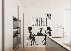 Autocolant de perete pentru bucătăria unui prieten pentru cafea