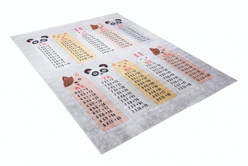 Kinderteppich mit dem Motiv einer kleinen Multiplikationstabelle