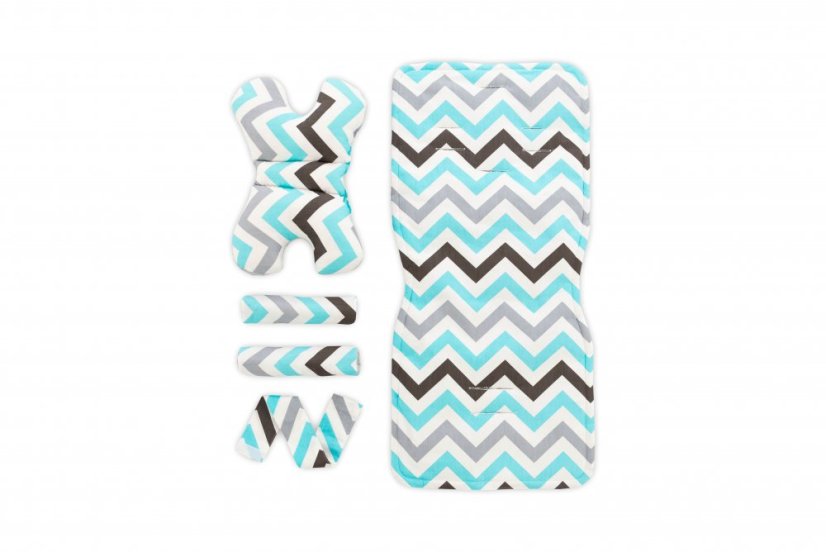 Univerzális babakocsi alátét rózsaszín/ szürke geometrikus mintával