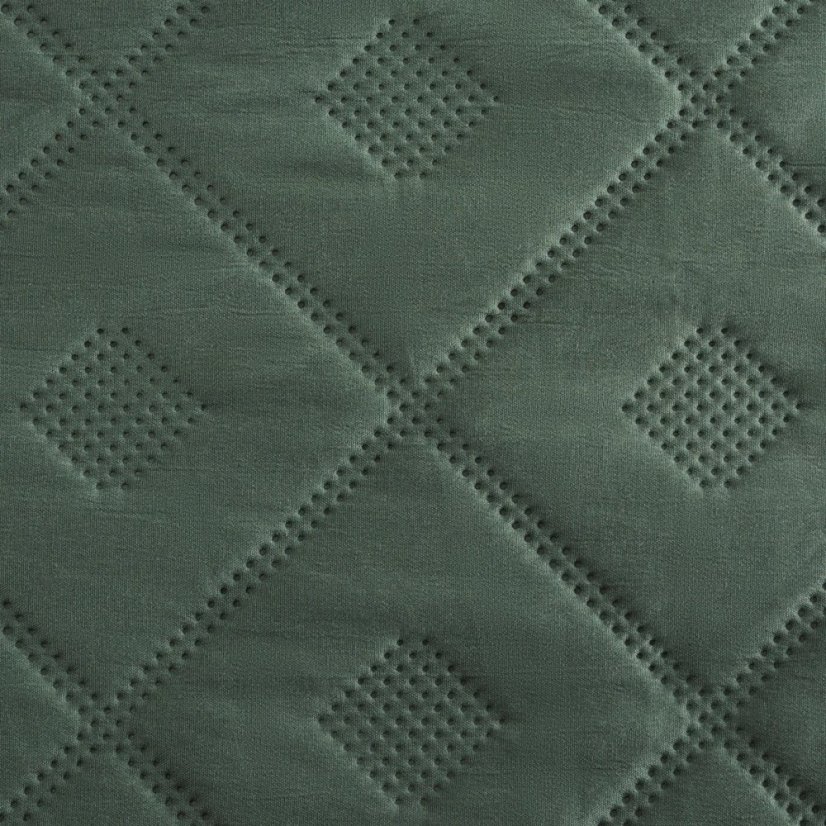 Elegáns ágytakaró - zöld, geometrikus mintával