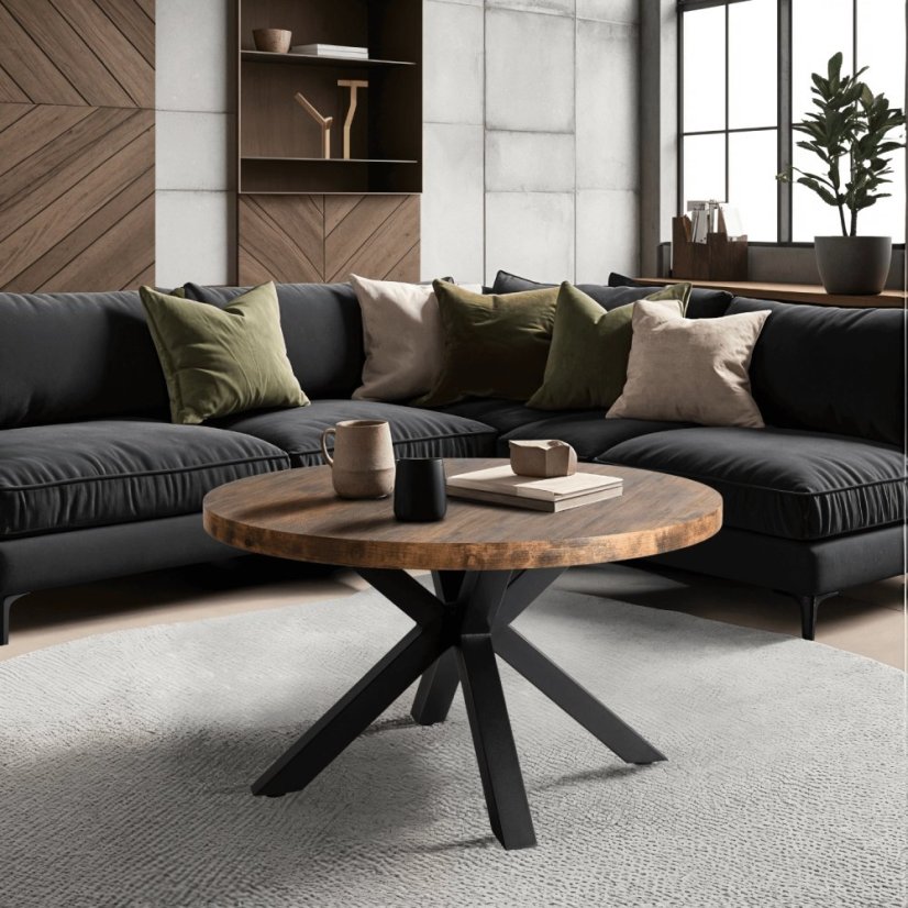 Konferenční stolek LINCOLN Ø 80 cm - různé barevné varianty