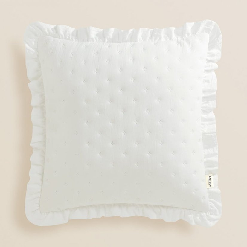 Romantischer Kopfkissenbezug MOLLY in weiß 45 x 45 cm