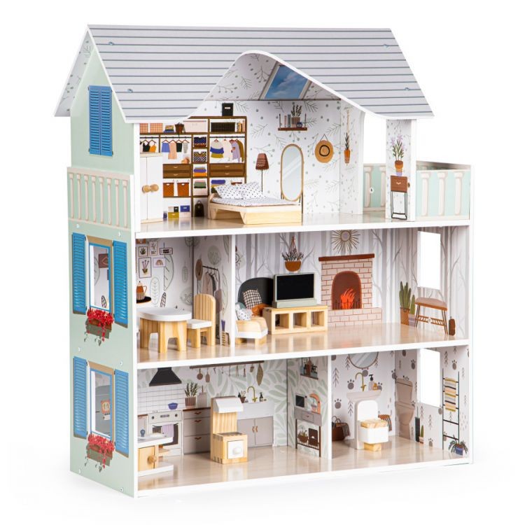 Domček pre bábiky s nábytkom Emma Ecotoys Residence