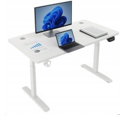 Elektrický výškovo nastaviteľný stôl 72 - 117 cm - biely
