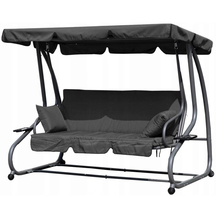 Dunkelgraue verstellbare Gartenschaukel