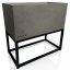 Eleganter breiter Blumentopf aus Metall in Grau LOFT FIORINO 42X22X40 cm