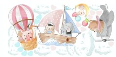 Süße Kinder Wandsticker Abenteuerliche Tiere 60 x 120 cm