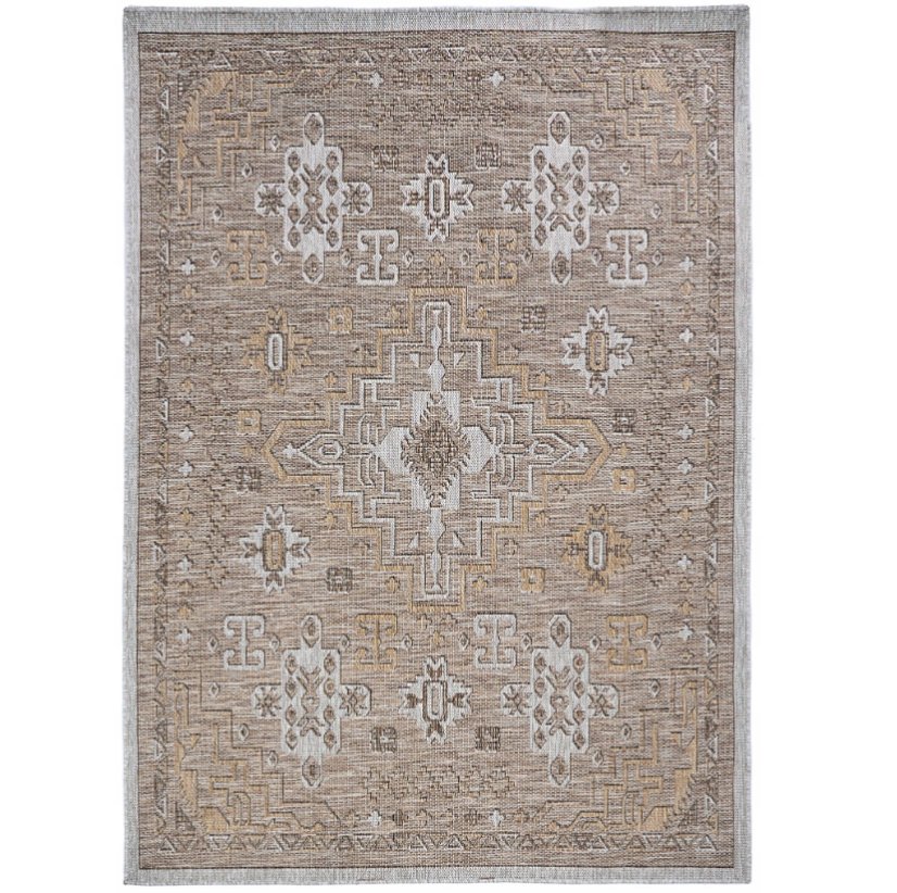 Covor de exterior pentru terasă și balcon - maro în stil rattan