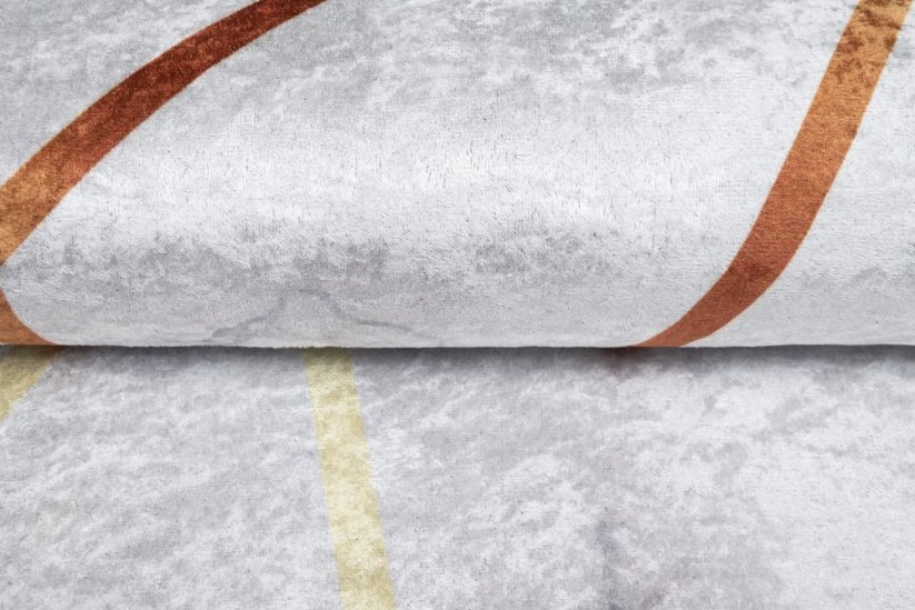 Sivý trendový koberec s jednoduchým zlatým vzorom - Rozmer koberca: Šírka: 140 cm | Dĺžka: 200 cm