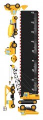 Nevjerojatna zidna naljepnica za mjerenje visine za dječake s autićima 40 x 120 cm