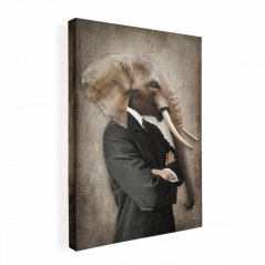 Portrét človek s hlavou slona obraz na stenu