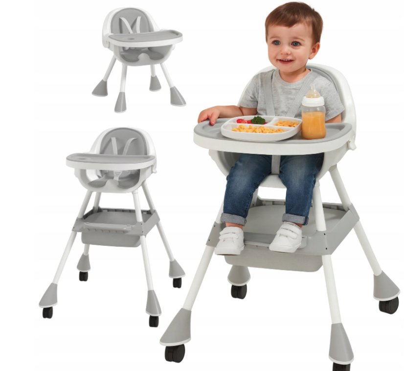 Praktická detská stolička na kŕmenie 3v1