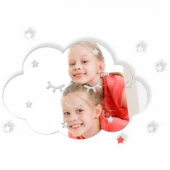 Детско декоративно огледало за стена с мотив на облаци