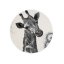 Tappeto rotondo per bambini color crema e grigio con giraffa