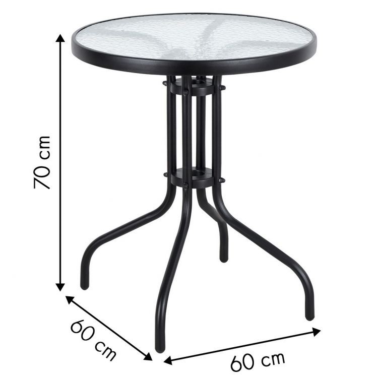 Kerek üveg kerti asztal 60 cm