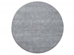 Sodobna okrogla preproga v sivi barvi