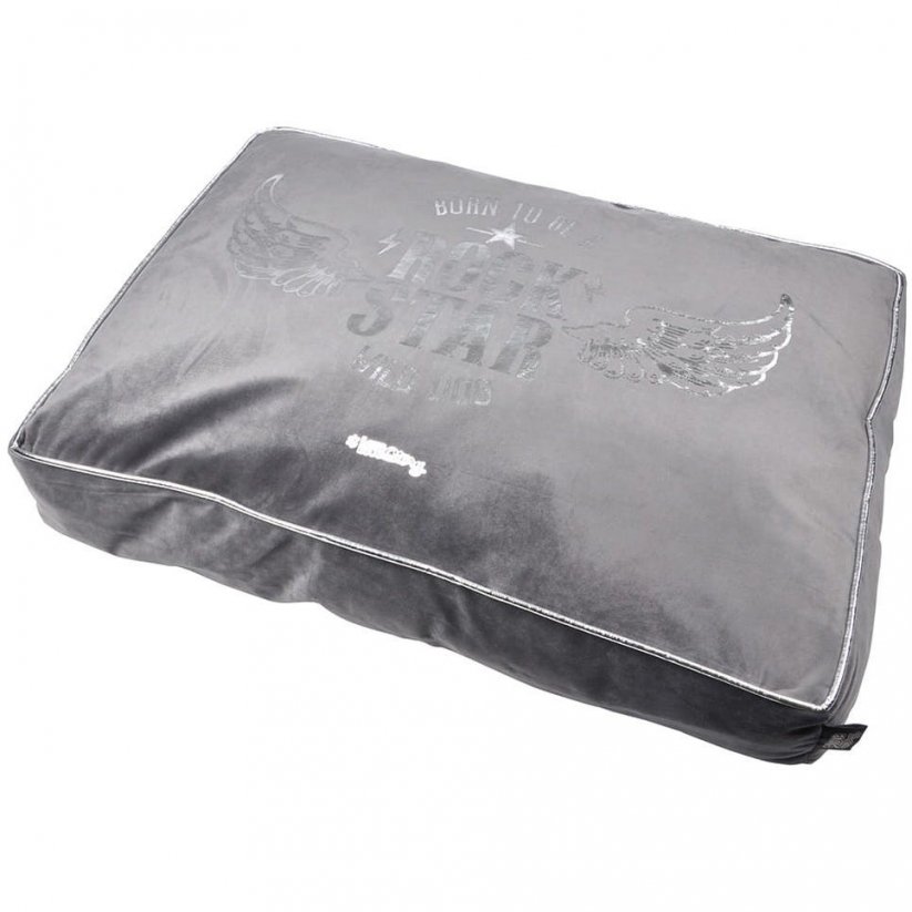 Culcuș modern pentru câine culoarea gri cu imprimeu 60x45cm