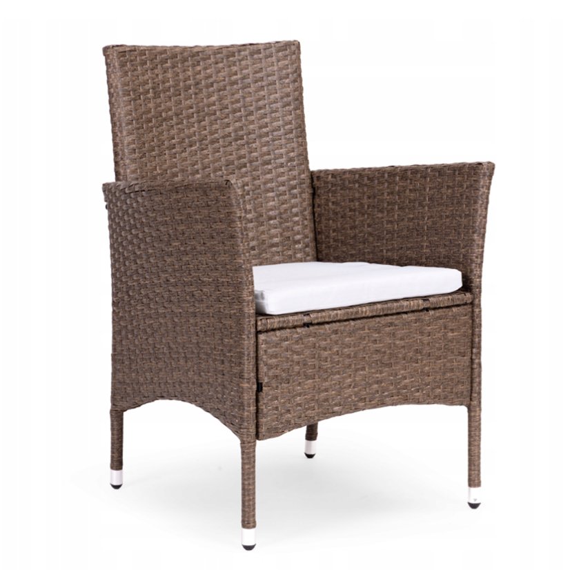 Záhradný set nábytku MULTIGARDEN – 4 kreslá a stôl, svetlohnedý