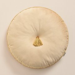 Krem baršunasti okrugli ukrasni jastuk