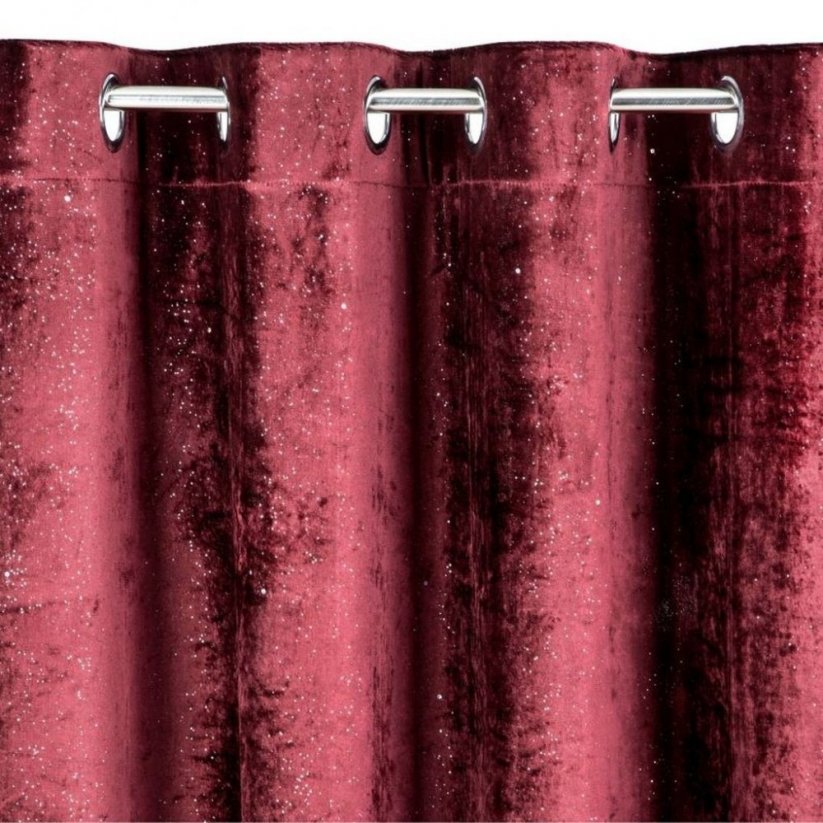 Draperie din catifea culoarea roșie cu un luciu fin 140 x 250 cm