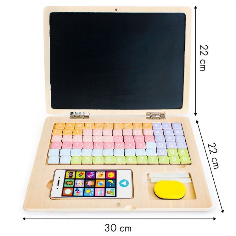 Dřevěná notebooková edukační magnetická tabule