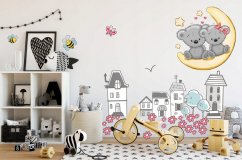 Dekorativer Aufkleber für ein Kinderzimmer - Märchenlandschaft 60 x 120 cm