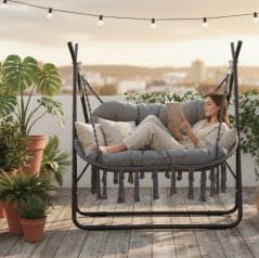 Függő hintaszék szerkezettel, kókusz 2 személyre POLY