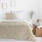 Soffice coperta con fodera in pile - beige