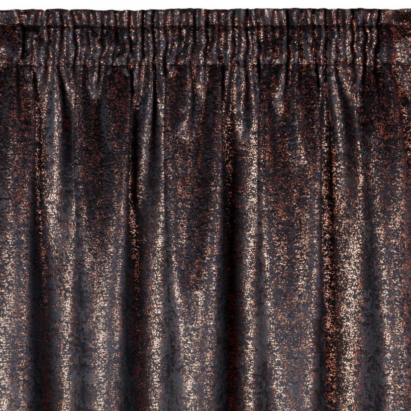 Perdele negre de lux cu imprimare de cupru 135 x 270 cm
