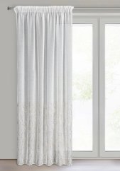 Perdea modernă cu structură fină decorată cu imprimare aurie