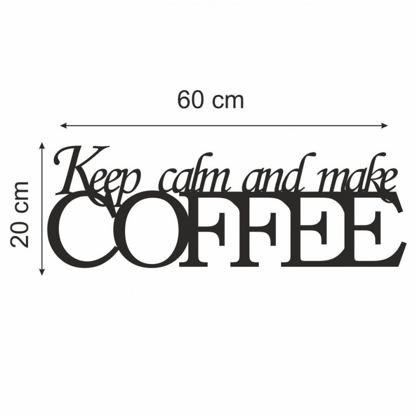 Stenski znak za kuhinjo Kava 20 x 60 cm