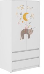 Armadio per bambini con gatto e stelle 180x55x90 cm