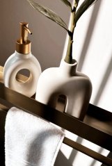 Elegante mensola da bagno in acciaio inox color oro