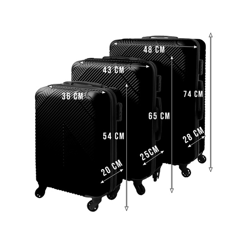 Set de 3 valize de călătorie TRIZAND - negre