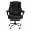 Ergonomischer Bürostuhl mit Fußstütze und Massage - schwarzer Stoff