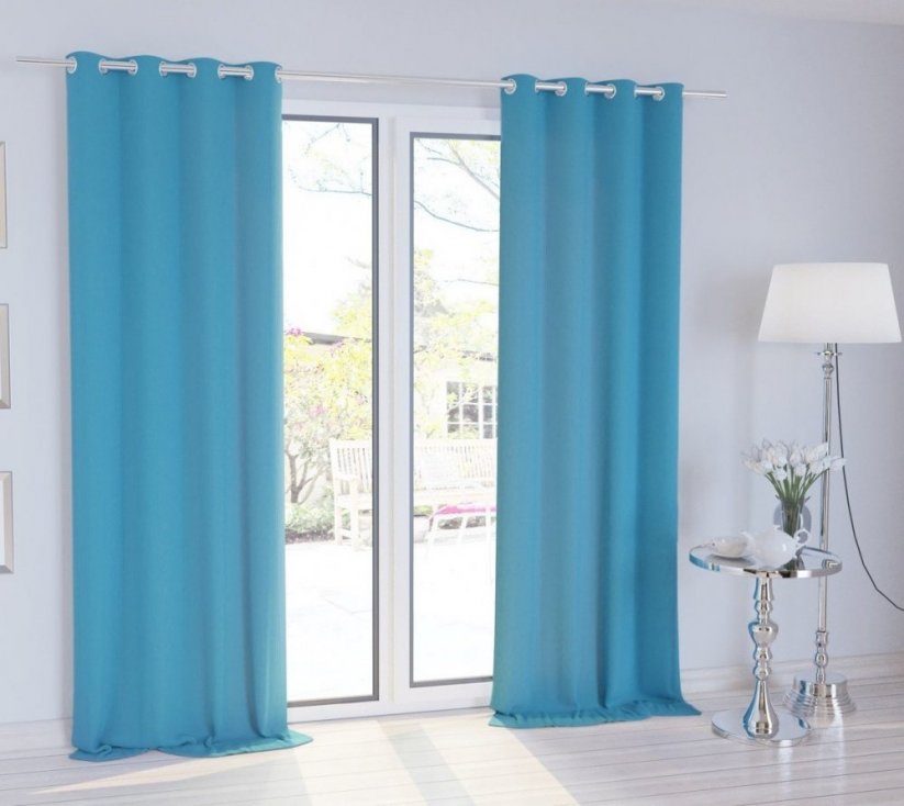 Blauer schattenspendender Vorhang für das Wohnzimmer
