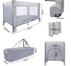 Cestovní postýlka se skládací matrací 60 x 120 cm