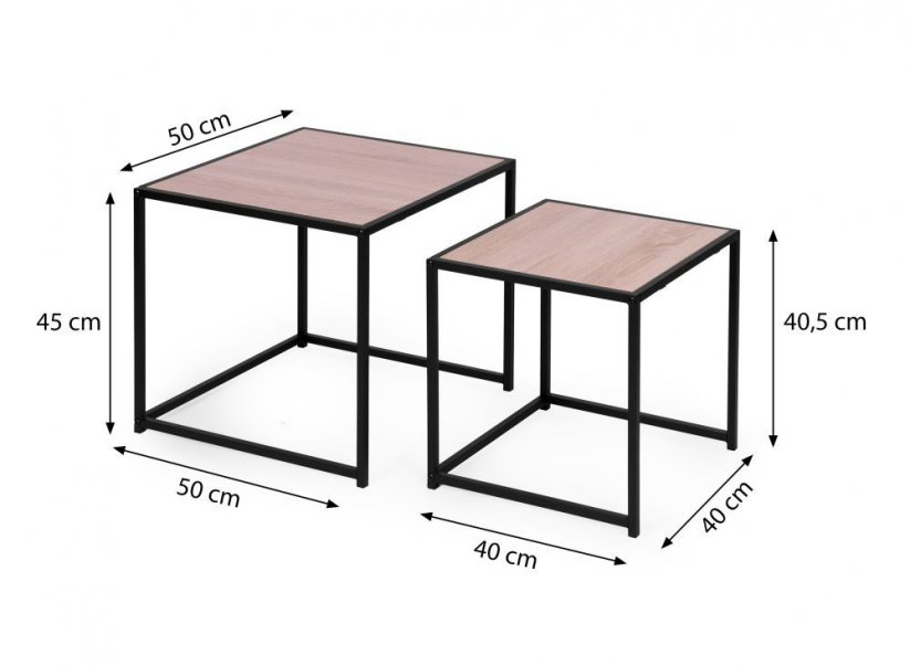 Set od 2 stolića za kavu u industrijskom stilu LOFT