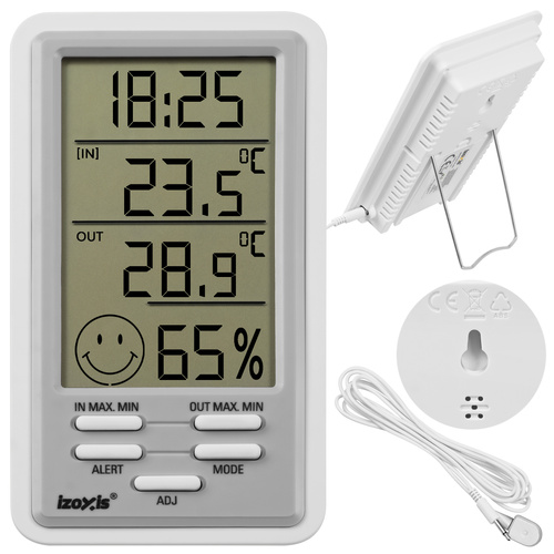 Meteorologická stanica IZOXIS – digitálny teplomer, vlhkomer, hodiny a budík