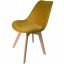 Pohodlná čalouněná židle hořčicově žluté barvy