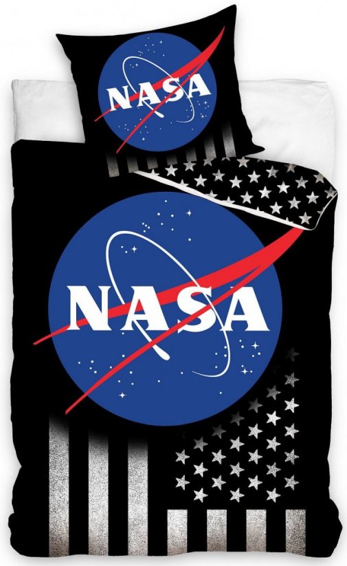 Originálne posteľné obliečky NASA čiernej farby