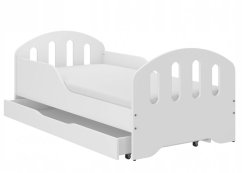 Pat pentru copii SMILE cu sertar 160 x 80 cm alb
